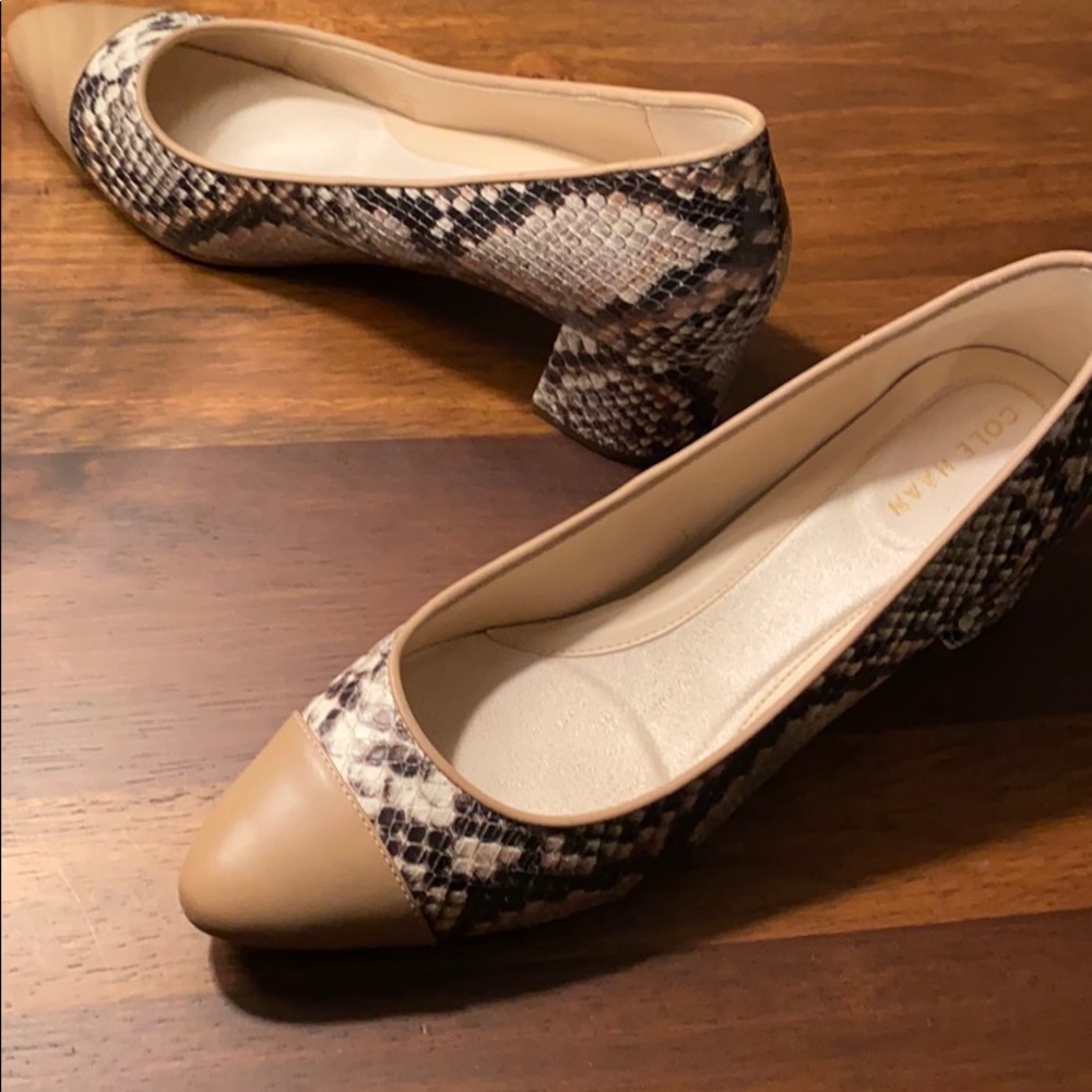Snakeskin print Cole Haan block heel
